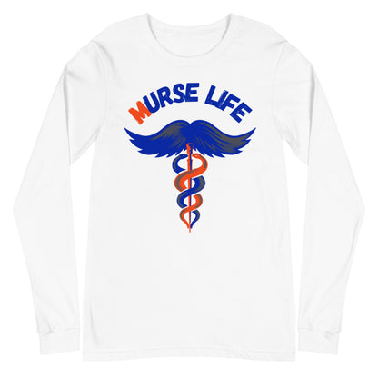 Orange and Blue Long Sleeve Tee Murse Life male nurse, murse life,  murse